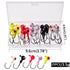 Fishing Hook Variety Box 1g 1.5g 2g 3g 3.5g fishing hook jig round head hook with mix colors , fishing tackle hook for soft grub worm baits